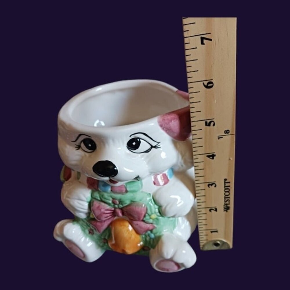 Vtg christmas santa  bear cookies jar wht/red/green colors - Picture 8 of 8